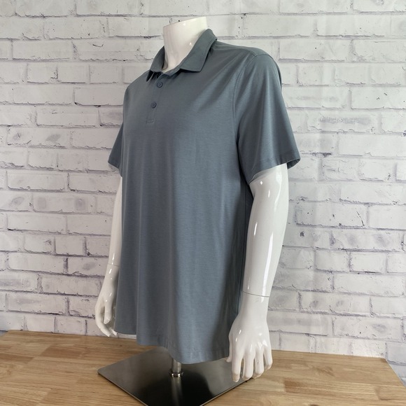 Lululemon Shirt Men's Large Polo Short Sleeve Athleta Performance Gray - Picture 4 of 10